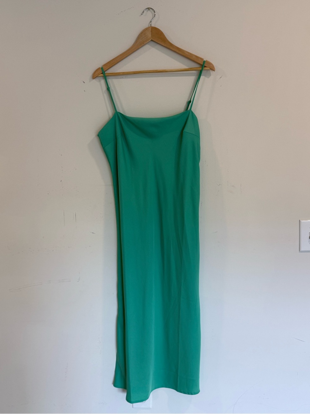 a new day Emerald Green Slip Midi Dress with Spaghetti Straps